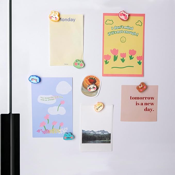8 Pcs Cute Animal Refrigerator Magnets - Pet Decor for Photos, Notes, Menus | Fridge, Locker & Metal Board