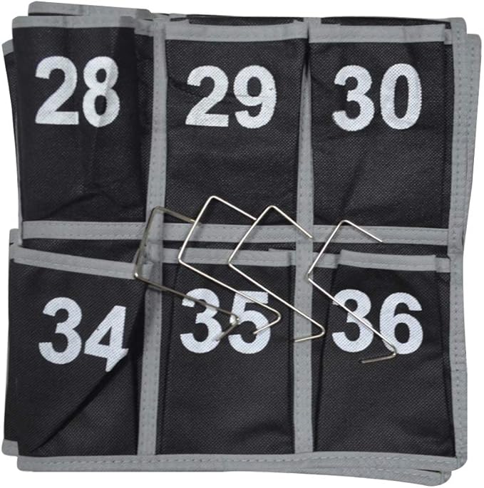 Godery Numbered Classroom Pocket Chart for Cellphone and Calculator holder, 36 Hanging Wall or Door Organizer (36 Pocket)