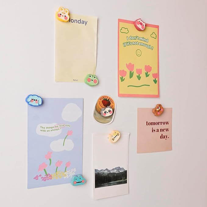 8 Pcs Cute Animal Refrigerator Magnets - Pet Decor for Photos, Notes, Menus | Fridge, Locker & Metal Board