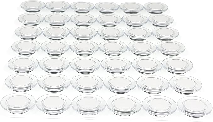Fridge Magnets - 42 Pack Strong Refrigerator Magnets, Heavy Duty Small Magnets for Whiteboard, Locker, Crafts, Office, Classroom Use - Clear Decorative Cute Round Mini Magnet for Fridge (White)