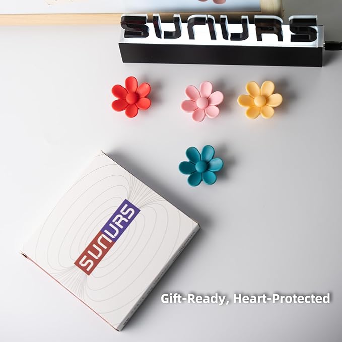 3D Solid Color Flower Cute Fridge Magnets for Locker, Colorful Strong Decorative Funny Refrigerator Magnets for Whiteboard, Kitchen, and Office (12 Pieces)
