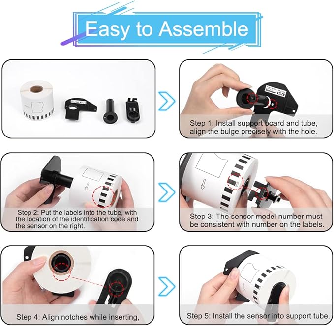 MarkDomain DK-2205 Compatible with Brother DK2205 (2.4 in X 100 Ft) Label Maker Tape Use with QL-800 QL 600 810W 820nwb Printer - 8 Continuous White Paper Rolls + 1 Frame