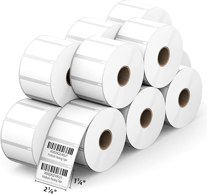 Compatible Direct Thermal Labels Replacement for Dymo 30334 (2-1/4" x 1-1/4") 12 Rolls Shipping Barcode Labels - Use with Labelwriter 450, 450 Turbo, 4XL Printers - 1000 Labels/Roll