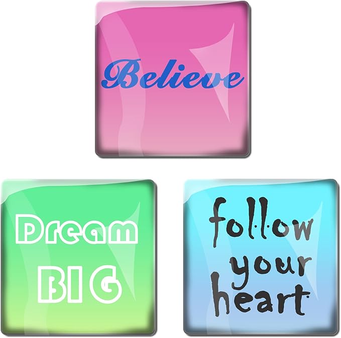 Photo Magnet Picture Custom Refrigerator Magnets Personalized Fridge Magnets (50MM Square-Text, 1PCS)