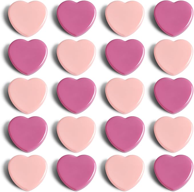 ZDZBLX 20PCS Pink Heart Fridge Magnets - Small Strong Magnets, Heavy Duty Refrigerator Magnets for Whiteboard School Crafts Lockers, Decorative Cute Mini Magnet for Kitchen Office Classroom (2 Colors)