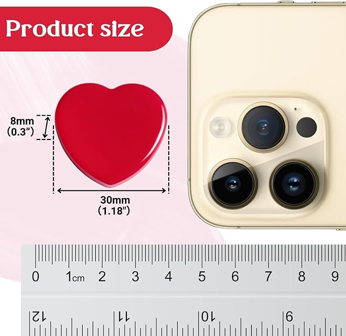 ZDZBLX Fridge Magnets - 20PCS Heart Strong Refrigerator Magnets - Heavy Duty Small Magnets for Whiteboard, Locker, Office & School - Cute Decorative Magnet for Home, Kitchen, Crafts, Map (Red+Black)