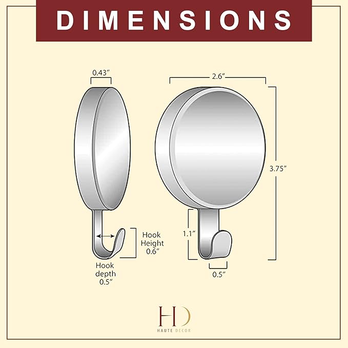 Haute Decor Attract Magnetic Hanger, 1 Pack - Strong Magnet Hook for Metal Doors and Surfaces