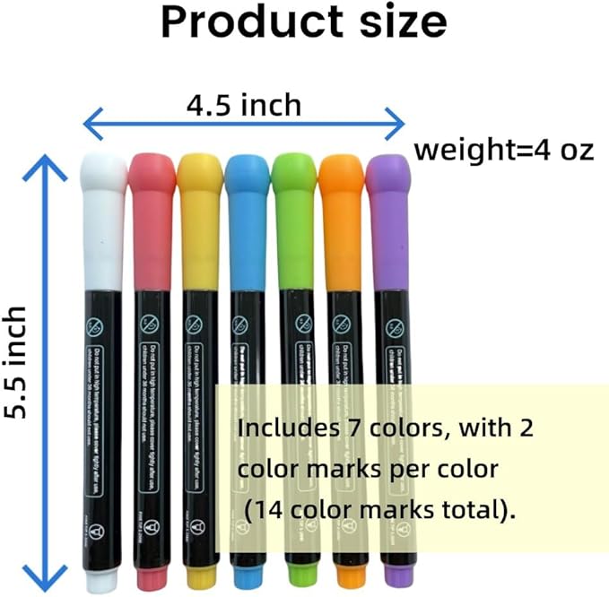 14-Color Neon Markers for LED Note Board - for Kids Drawing Board, for Acrylic Dry Erase Surface Board, 14 Markers | Creative Memo Board for Office, Home Decor, Parties (14pens)