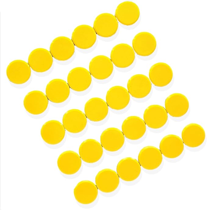 ZDZBLX 30 Pack Strong Fridge Magnets, Heavy Duty Round Refrigerator Magnets, Small Whiteboard Magnets for Fridge, Locker, Crafts, Kitchen, Office, Classroom, Mini Cute Magnet for Home School (Yellow)