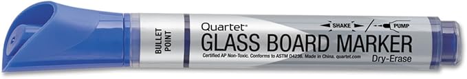 Quartet Glass Board Dry Erase Markers, Premium, Bullet Tip, Assorted Colors, 4 Pack (79552)