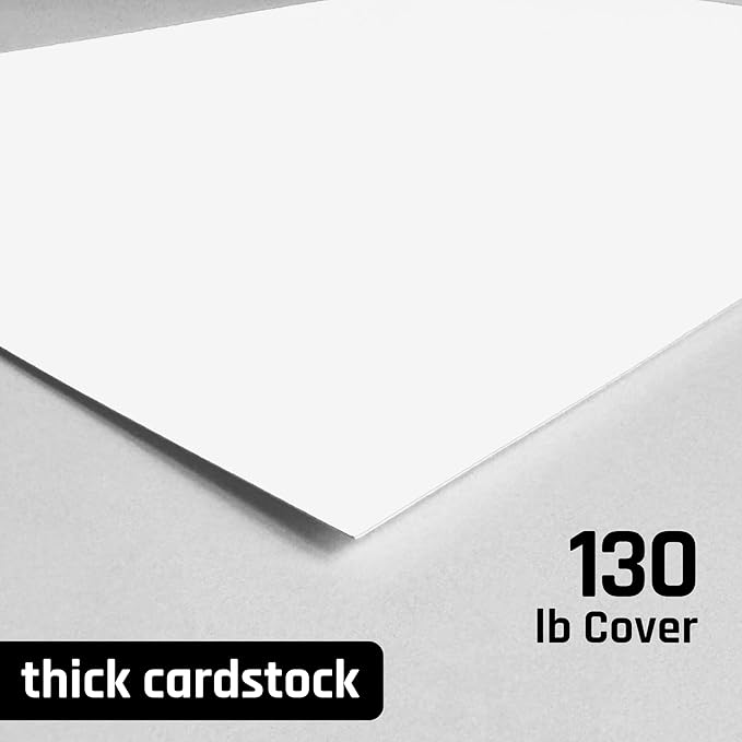 80 Sheets, 130 lb (350 gsm) - Thick Heavy White Cardstock, Heavyweight Cardboard Paper - 8.5 x 11 inches
