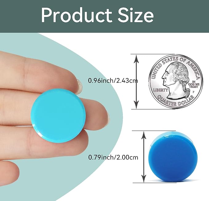 Fridge Magnets Refrigerator Magnets, 30 PCS Magnet Strong Magnets Small Magnets for Whiteboard, Heavy Duty Magnets Cute Mini Magnets for Fridge, Round Magnets for Locker Classroom Office (Blue)