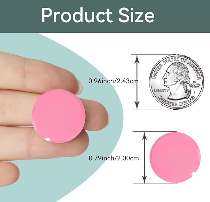 Fridge Magnets, 30 Pack Strong Small Refrigerator Magnets, Heavy Duty Cute Mini Whiteboard Round Magnets for Locker, Office, Classroom, Kitchen, Pink