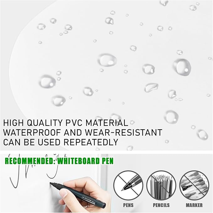 24Pcs White Dry Erase Dots Circles,11" Removable Dry Erase Circles Wall Spots for Classroom,School,Office,Home,Table&Desk
