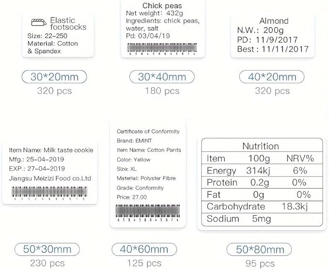 B21 label of 3 Rolls White 40x30mm for NIIMBOT B1 B21 B3S Label Maker, Waterproof,Self-Adhesive Label Paper Office and Home Labeling Tape Replacement.