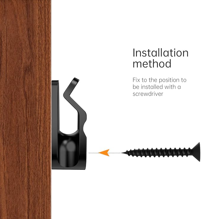 String Light Hanger Hooks,Screw in Hooks for Hanging Christmas Light,Led Fairy Led Light Clips,Black,50 Pack (Big)