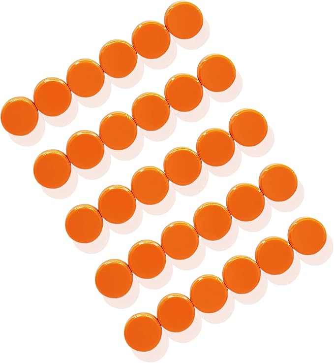 ZDZBLX 30 Pack Strong Fridge Magnets, Heavy Duty Round Refrigerator Magnets, Small Whiteboard Magnets for Fridge, Locker, Crafts, Kitchen, Office, Classroom, Mini Cute Magnet for Home School (Orange)