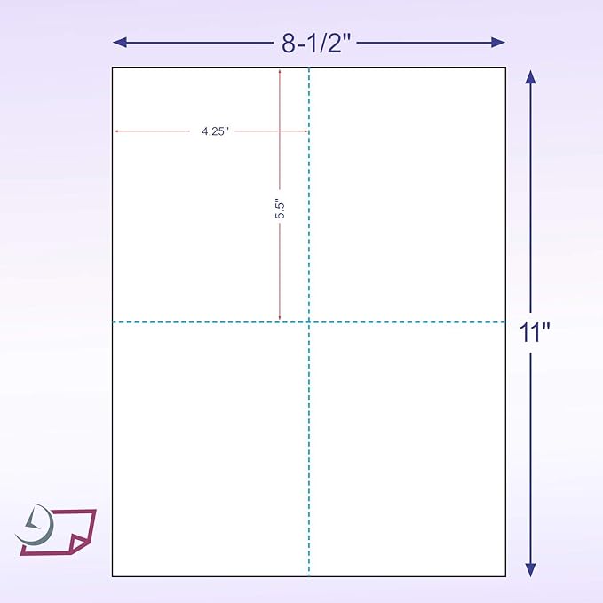NextDayLabels - 8-1/2" x 11" Laser/Inkjet Postcards 4 Per Page, (4-1/4" x 5-1/2" Each Card | White, 4000 Cards)