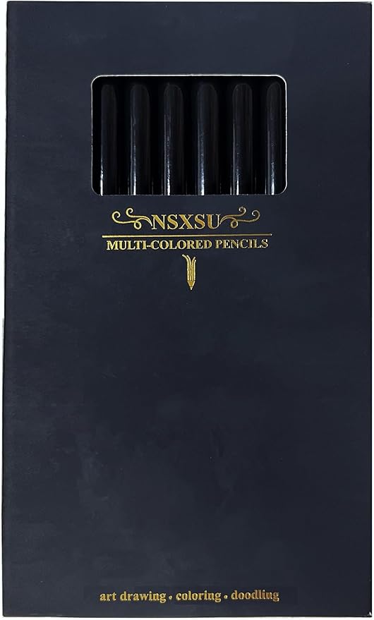 nsxsu 24 Pieces Rainbow Pencils, Jumbo Colored Pencils for Adults, Multicolored Pencils for Art Drawing, Coloring, Sketching