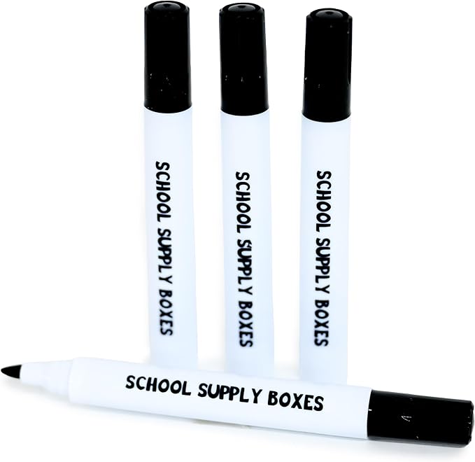 School Supply Boxes | Black Dry Erase Markers | 25 Pack | Bold Chisel Tip, Low-Odor Dry Erase Markers for Whiteboards
