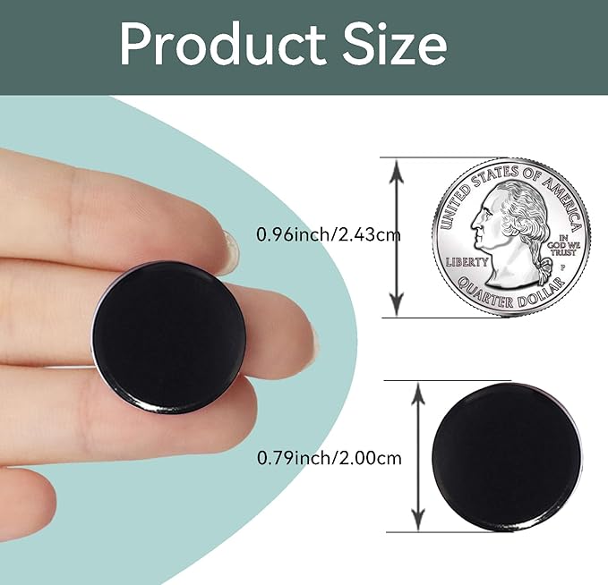 Refrigerator Magnets - 30 Pack Strong Mini Round Magnets for Fridge, Locker, Office, Classroom, Kitchen, Black