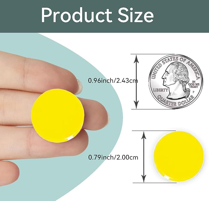 Fridge Magnets, 30 Pack Strong Small Refrigerator Magnets, Heavy Duty Cute Mini Whiteboard Round Magnets for Fridge, Locker, Office, Classroom, Kitchen, Yellow