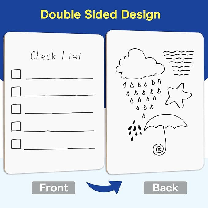 BainGesk Small White Board, 24 Pack Dry Erase Board, 9"×12" Mini White Board Double Sided for Students, Whiteboard Bulk with 24 Markers, 24 Erasers, Office Supplies, Classroom Must Haves
