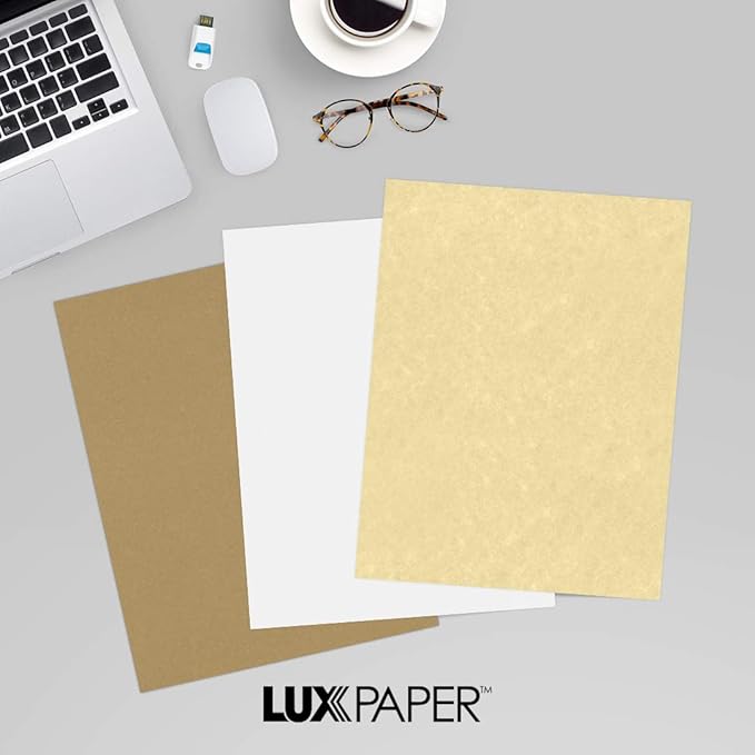LUXPaper 8.5" x 11" Paper | Letter Size | Gold Parchment | 60lb. Text | 50 Qty