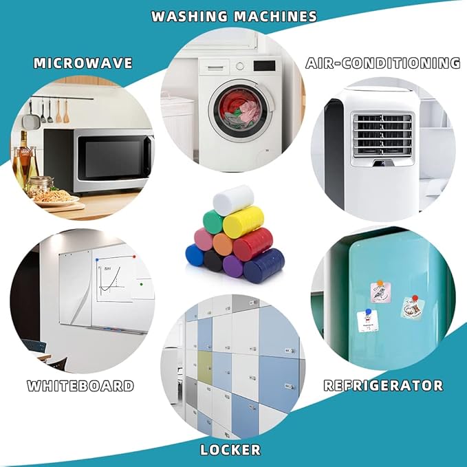 DARUITE Fridge Magnets - 40pcs Strong, Mini Cute Magnets for Fridge, Locker, Whiteboard, Kitchen, Office (Colorful)
