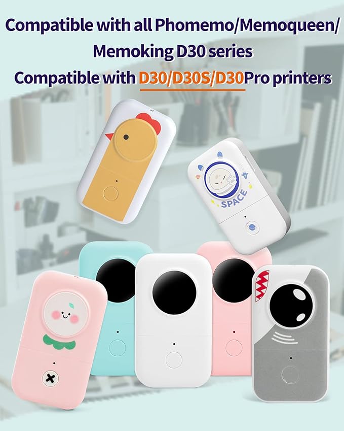 Phomemo Adhesive Labels for D30 Portable Thermal Label Maker, 1/2" X2 1/4" (14mm X 60mm) 110 Labels/Roll, D30 Thermal Printing Label Paper, 3 Roll,White