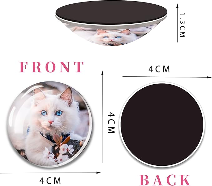 6PCS 40MM Picture Magnets Photo Custom Fridge Magnet Personalized Refrigerator Magnets for Whiteboard Decorative Funny Magnets for Kitchen Office Round Refrigerator Magnets