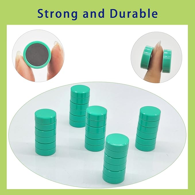 Fridge Magnets, 30 Pcs Strong Refrigerator Magnets, Heavy Duty Round Small Magnets for Whiteboard Fridge Locker Craft,Decorative Cute Mini Magnet for School Classroom Office Kitchen Home, Green