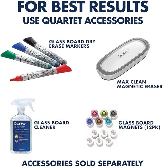 Quartet Glass Whiteboard, Magnetic Dry Erase White Board, 85" x 48", Wide Format, Aluminum Frame, Element (G8548E)