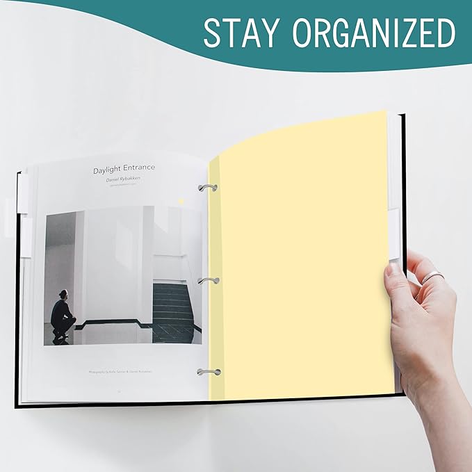 8-Tab Binder Dividers for 3 Ring Binder, Insertable Clear Big Tabs, Letter Size Paper Divider, 8.5 x 11 inch, 3 Sets (24 Dividers Total)