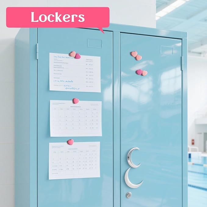 ZDZBLX 30PCS Pink Heart Fridge Magnets - Small Strong Magnets, Heavy Duty Refrigerator Magnets for Whiteboard School Crafts Lockers, Decorative Cute Mini Magnet for Kitchen Office Classroom (3 Colors)