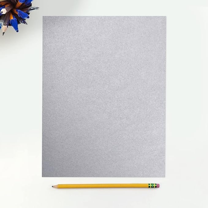 LUXPaper 8.5" x 11" Cardstock | Letter Size | Silver Metallic | 105lb. Cover (192lb. Text) | 50 Qty