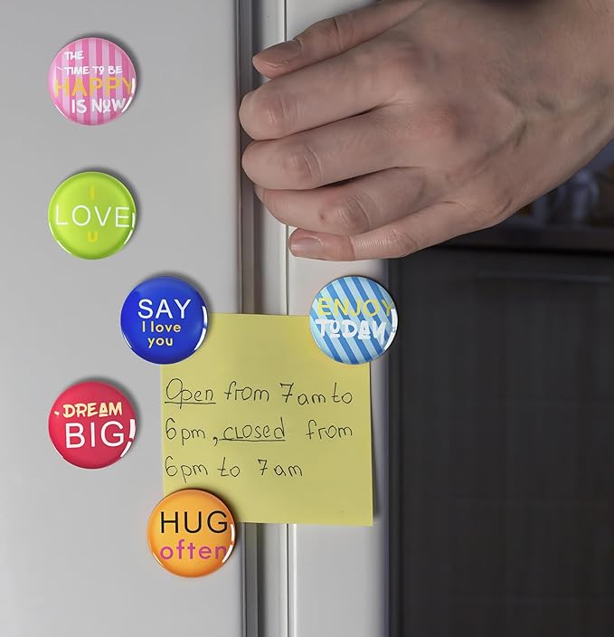 Cute Fridge Magnets, Round Crystal Glass Refrigerator Magnetic for Kitchen & Office Whiteboard Locker Accessories (16Pcs Hug)