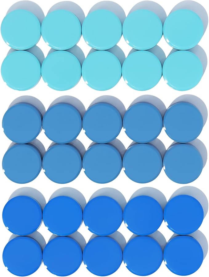 Fridge Magnets Refrigerator Magnets, 30 PCS Magnet Strong Magnets Small Magnets for Whiteboard, Heavy Duty Magnets Cute Mini Magnets for Fridge, Round Magnets for Locker Classroom Office (Blue)