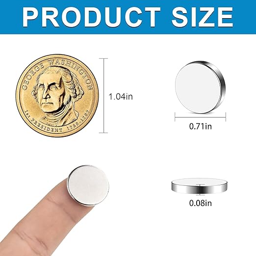 Small Magnets, 40 Pack Refrigerator Magnets 18x2mm Rare Earth Magnets Neodymium Magnets for Crafts, Whiteboard, Kitchen Cabinet