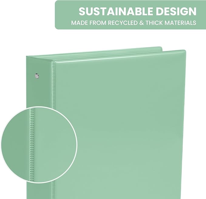 1.5 Inch Binders 3 Ring 4 Pack, PVC Free 1 1/2 View Binder (Fits 8.5" x 11" Letter Size Papers), Perfect for School & Office Supplies, Pastel Colors