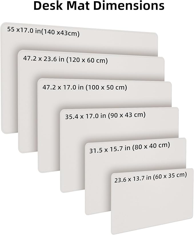 Desk Pad Mat - Leather Desk Pad Protector for Office and Home - Desk Organization and Accessories - Ideal for Large Mouse Pad and Desk Mats on Top of Desks(White,31.5" x 15.7")