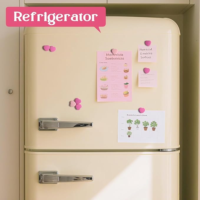 ZDZBLX 20PCS Pink Heart Fridge Magnets - Small Strong Magnets, Heavy Duty Refrigerator Magnets for Whiteboard School Crafts Lockers, Decorative Cute Mini Magnet for Kitchen Office Classroom (2 Colors)
