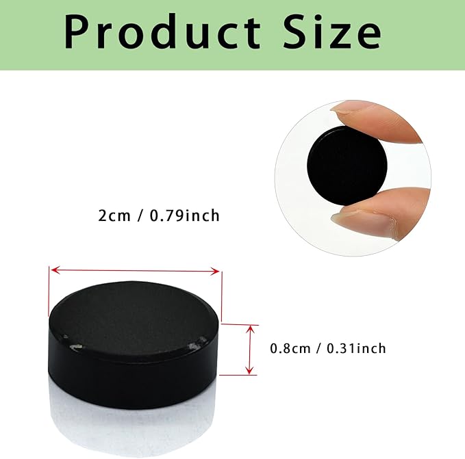 Fridge Magnets - 20 Pack Strong Refrigerator Magnets, Small Heavy Duty Round Magnets for Whiteboard Locker Office Classroom & Crafts, Decorative Cute Mini Black Magnet for Fridge School (Black)