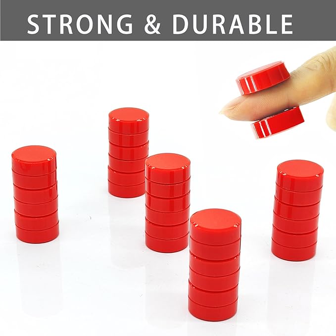 ZDZBLX Fridge Magnets, Strong Refrigerator Magnets 40 Pack, Heavy Duty Small Magnets for Whiteboard Classroom Locker, Round Cute Mini Magnet with Strong Magnetic for DIY Office Home Kitchen, Red