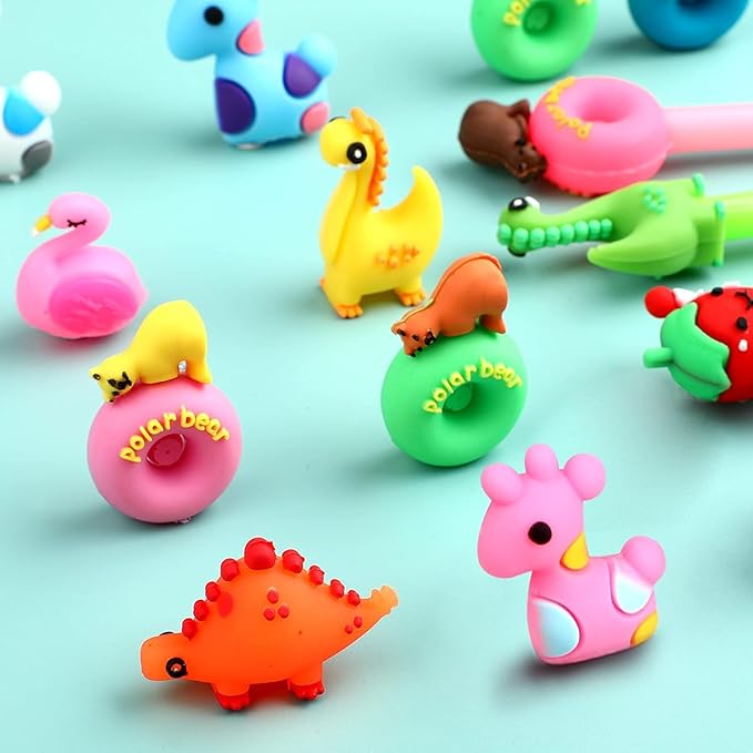 SANNIX 20 Pieces Cartoon Cute Gel Ink RollerBall Pens Bulk Assorted Styles Novelty Writing Pen for Kids Gift School Office Home Supplies Present