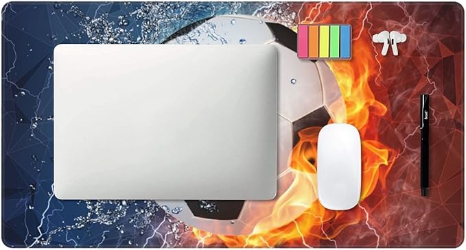 Soccer Ball Large Mouse Pad, 29.5 x 15.8 Inch, Extended Gaming Mouse Pad, Sports-Themed Computer Keyboard Mat for Home Office and Gaming Work
