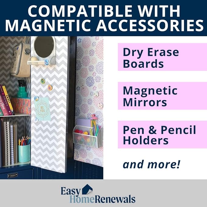 APPLIANCE ART Deluxe School Locker Magnetic Wallpaper, Decorative Panel That's Durable, Water Resistant, and Easily Wipeable (Single Panel) (Pink Dot)