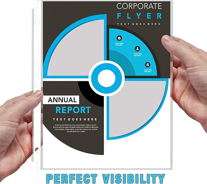 VST Heavy Duty Sheet Protectors 8.5 x 11 Inches for 3 Ring Binder, 3 Mil Crystal Clear Page Protectors, Plastic Sleeves for Binders, Top Loading Paper Protector Letter Size,500 Sheets