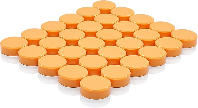 Fridge Magnets, 30 Pcs Strong Refrigerator Magnets,Heavy Duty Round Small Magnets for Whiteboard Fridge Locker Craft,Decorative Cute Mini Magnet for School Classroom Office Kitchen Home, Orange
