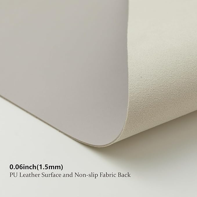 Leather Desk Mat - Non-Slip PU Desk Pad for Office and Home - Desk Organization and Accessories - Ideal for Large Mouse Pad and Desk Mats on Top of Desks (Light Gray,27.6"x 13.8")
